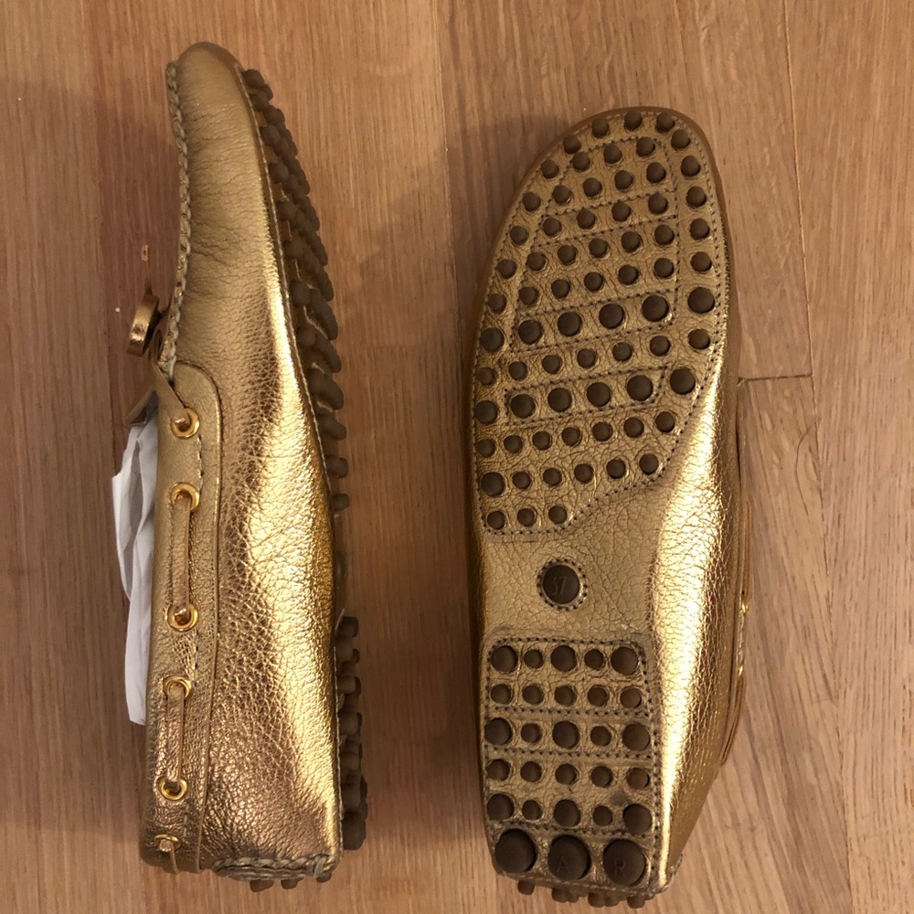 Prada Deerskin Driving Shoes Gold - Picture 3 of 6
